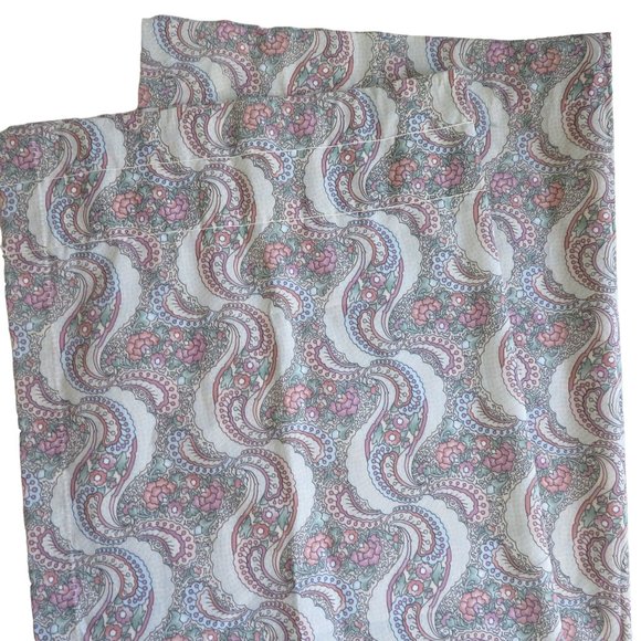 Vintage Louis Nichole Unlined Curtain Panel 1 Floral Pocket Rod New Old Stock - Picture 6 of 10